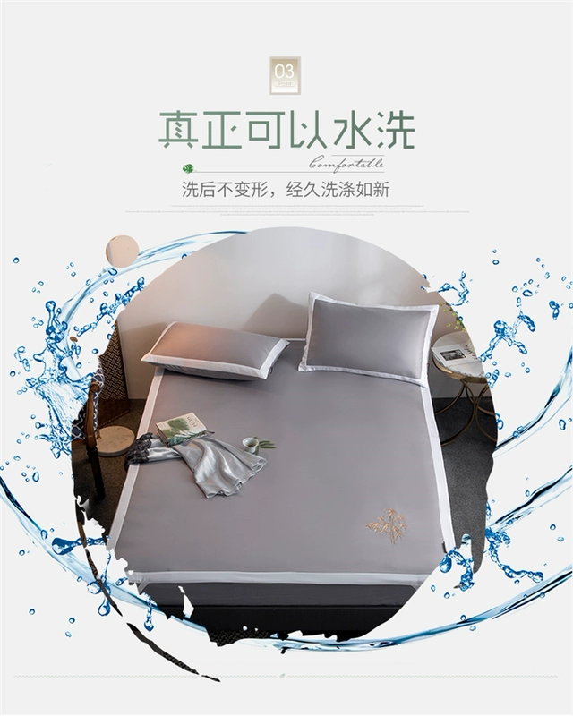 máy nước đá 5D rửa mat mat ba mảnh cảm giác có thể gập lại dây nghề mat ký túc xá lạnh Ruanxi con - Thảm mùa hè chiếu trúc giá rẻ