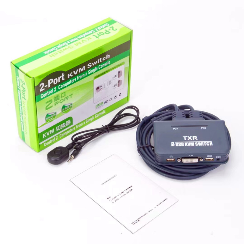 Two computer hosts DVI interface share common set of mouse keyboard One display kvm switcher