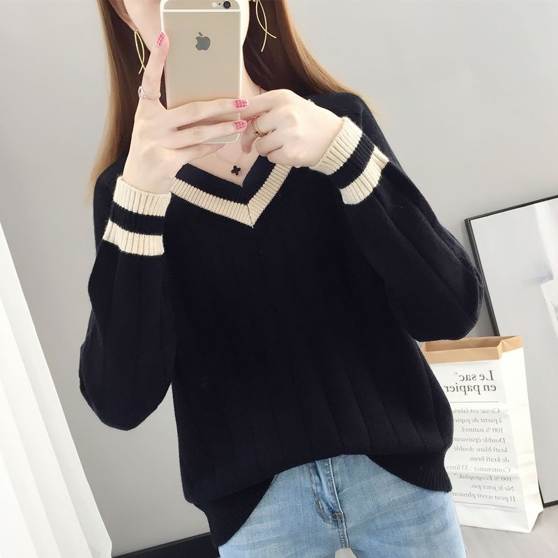 Plus Size Women's Autumn Knit Base Shirt, Sweater for Chubby Girls, Tummy-Covering Top, Slimming and Body-Covering Spring Wear