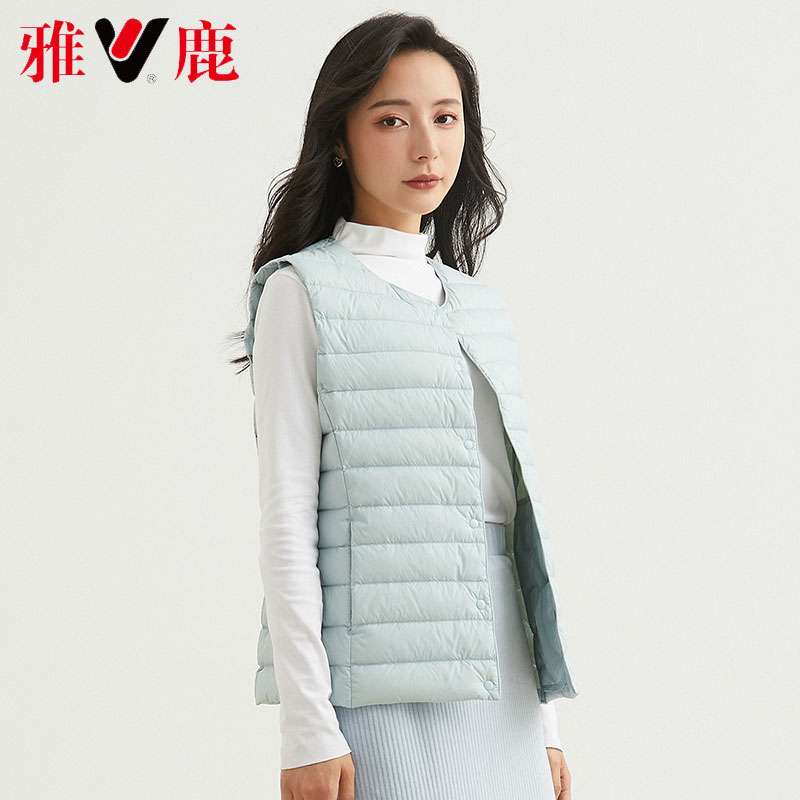 【雅鹿】显瘦百搭短保暖羽绒马甲女