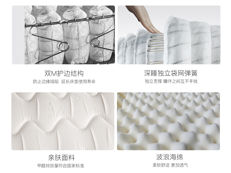 Vàng có thể con đúp Simmons nệm lò xo bagged 1.5m1.8 mét Simmons nệm nhiều tinh thể cứng nhắc - Nệm nệm cao su non giá rẻ