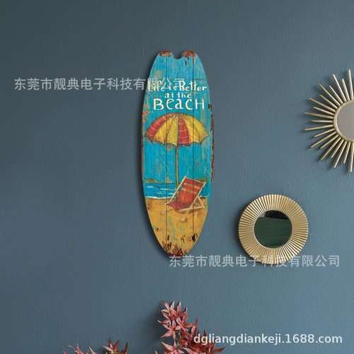 Summer Beach Marine Theme Casual Декоративная доска для серфинга дерево бренд Бар Бар Домашняя стена ретро -декоративные деревянные знаки