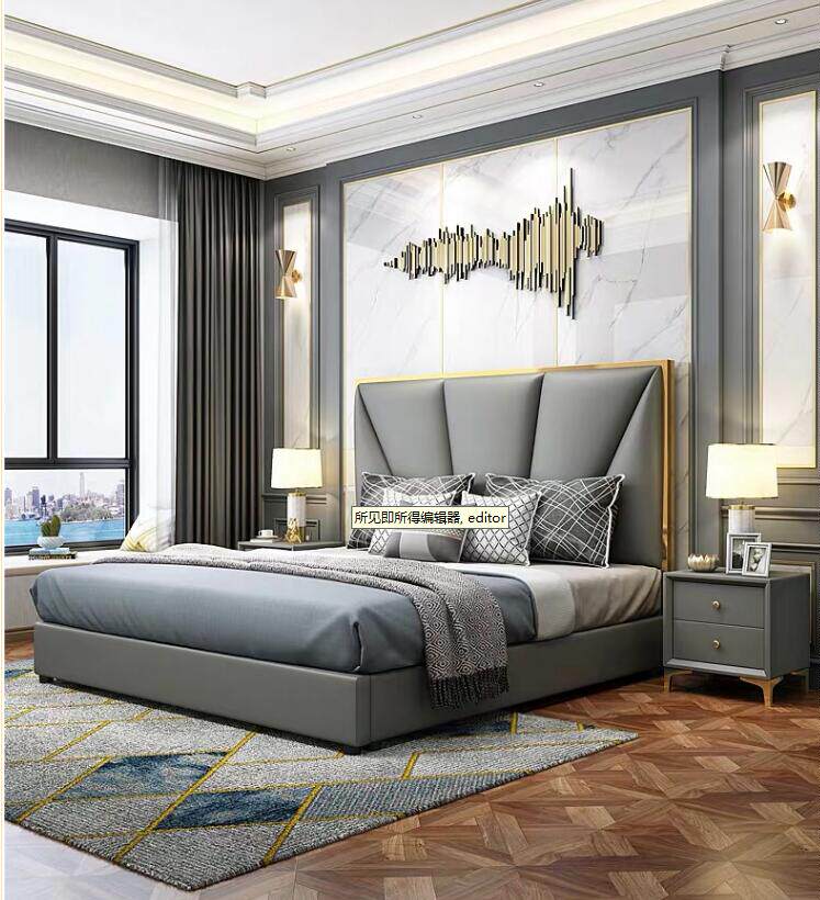 American soft bag bedside backrest plate Villa Guesthouse Hotel Screen Light Extravagant and simple cloth leather Art headboard Dingding