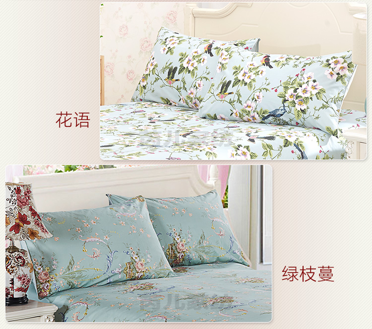 Ưu đãi đặc biệt cotton gối in phong cách châu Âu 600T gối cotton satin phiên bản AB phiên bản 48 * 74 ống gối - Gối trường hợp gối vỏ đỗ