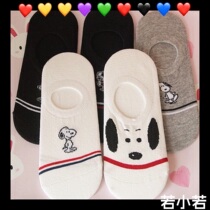 (6 Double) Cute Invisible Socks Summer Thin Silicone Gel Non-slip Boat Socks Charlie Cartoon Socks Children