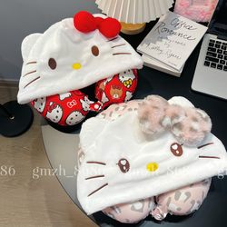 Summer Ice Silk Memory Foam Cartoon All-Season U-Shaped Pillow with Hood, Neck Support Pillow, Travel Car Pillow