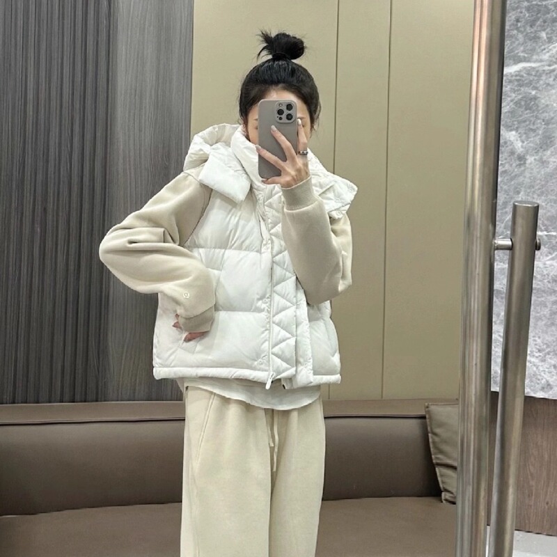 Lulu's 4-Panel down Vest for Women, 2025 New Model, Four-Panel Puffer Sleeveless White Duck down Hooded Vest Jacket Lulu's 4-Panel down Vest for Women, 2025 New Model, Four-Panel Puffer Sleeveless White Duck down Hooded Vest Jacket