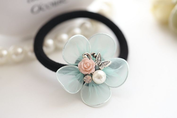 Dây đeo cao su mới sợi với năm lá hoa đầu trang sức hoa phiên bản Hàn Quốc của sợi tóc vòng đầu dây nữ M1968 - Phụ kiện tóc shop bán dây buộc tóc đẹp