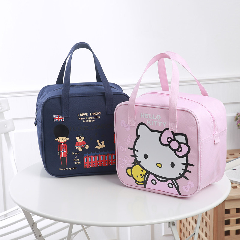 Bento with insulation bag Children's tote bag Canvas bento bag thickened aluminum foil bento bag Primary school students with rice bag