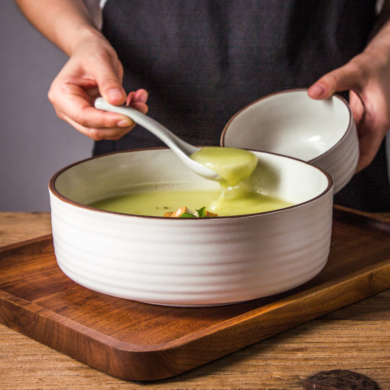 Japanese straight under the expressions using of big rainbow such as bowl soup bowl hand - made glaze color creative pasta pull rainbow such use tall bowl of fruit bowl