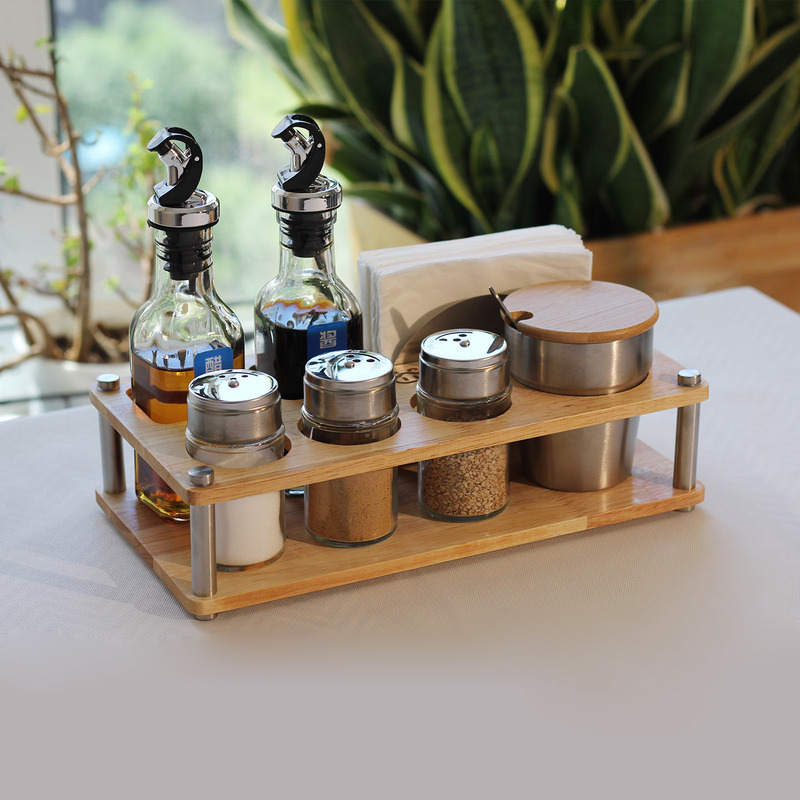 Commercial Restaurant Table Condiment Bottle Set, Hotel Table Seasoning Bottle Set, Tabletop Seasoning Box