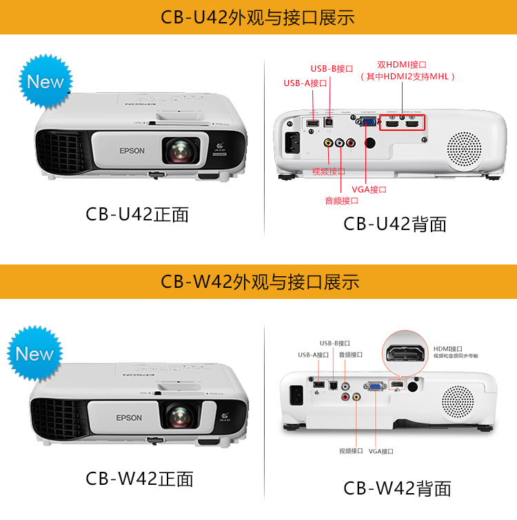 Epson CB-S05 / X05 / X39 / X41 / W05 nhà không dây của màn hình HD 1080