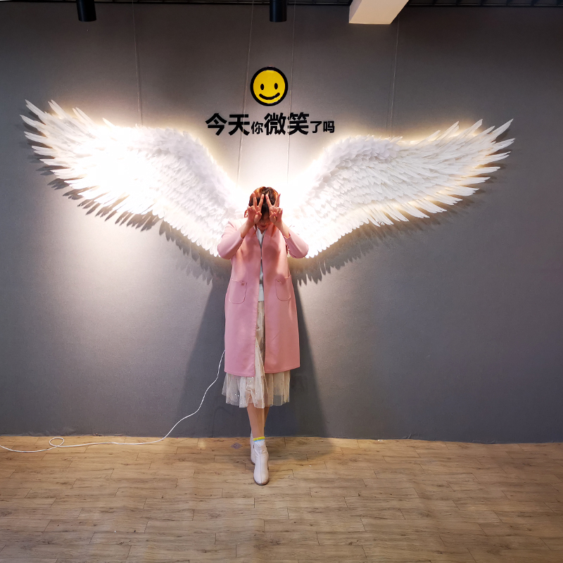 Feather angel network red wall wings props show model female suspended jitter minimal super large creative sign