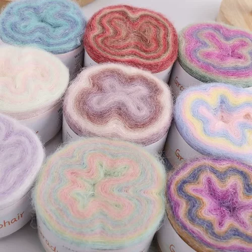 Шерстяной плетеный свитер ручной работы, детская накидка, куртка, шарф, градиент