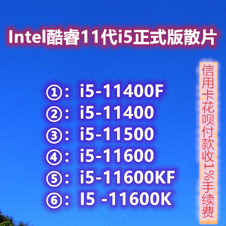 Intel Intel i5-11400 11400F 11500 11600 11600KF 11600K loose film