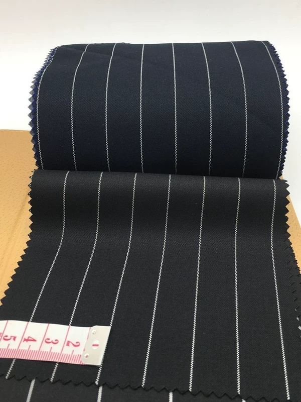 Bộ đồ vest nam sọc đôi màu xanh đen sọc mỏng Phiên bản Hàn Quốc của bộ vest nam Anh tùy chỉnh