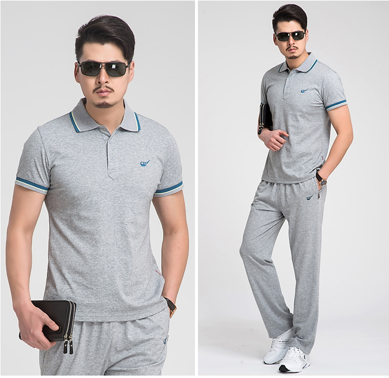 City Demei mùa hè mới giản dị chạy ngắn tay trung niên cotton kích thước lớn thể thao mỏng phù hợp với quần tây nam mùa hè - Thể thao sau bộ quần áo gió the thao nam mùa đông