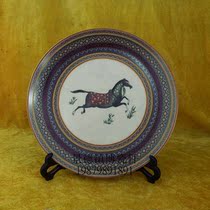 Jingdezhen Cultural Revolution porcelain factory goods ceramic painting horse to success 10 inch flat plate