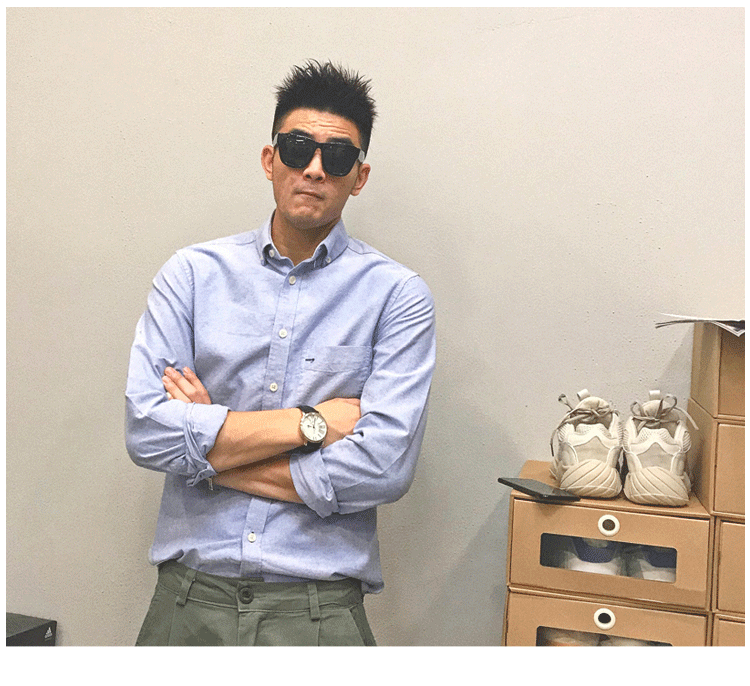 Mùa xuân và mùa thu Mỹ cotton giản dị áo sơ mi nam Slim màu rắn Yu Wenle tay áo dài oxford áo sơ mi nam - Áo shop áo sơ mi nam