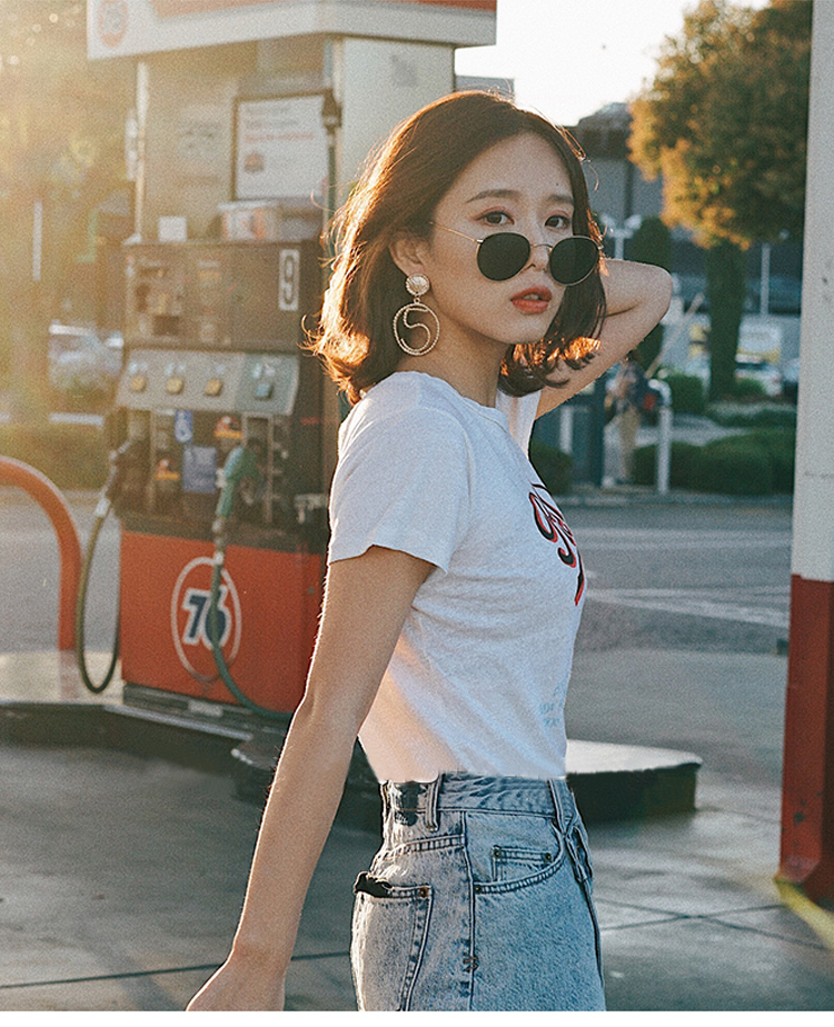 Phiên bản Hàn Quốc của kính râm mặt tròn cận thị nữ hipster Net đỏ đường phố thời trang retro phong cách Harajuku kính râm hàng hiệu
