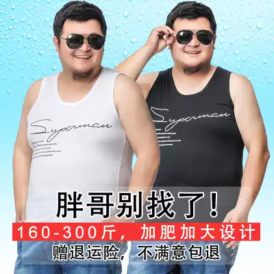 Summer men's fattening cotton vest young and middle-aged fat people extra-large breathable sweat-absorbing sports sweatshirt vest