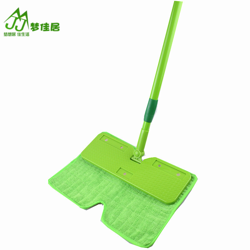 Mengjiaju Magnetic Flat Mop Iron Rod Hair Cleaning Expert Wet and Dry Mop Four-Sided Use T350