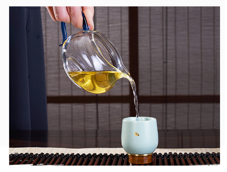 Hantang Apple Cup Fair Cup Tea Quả trà thủy tinh borosilicate cao bộ trà phụ kiện trà Kung Fu trà lọc trà bình lọc trà