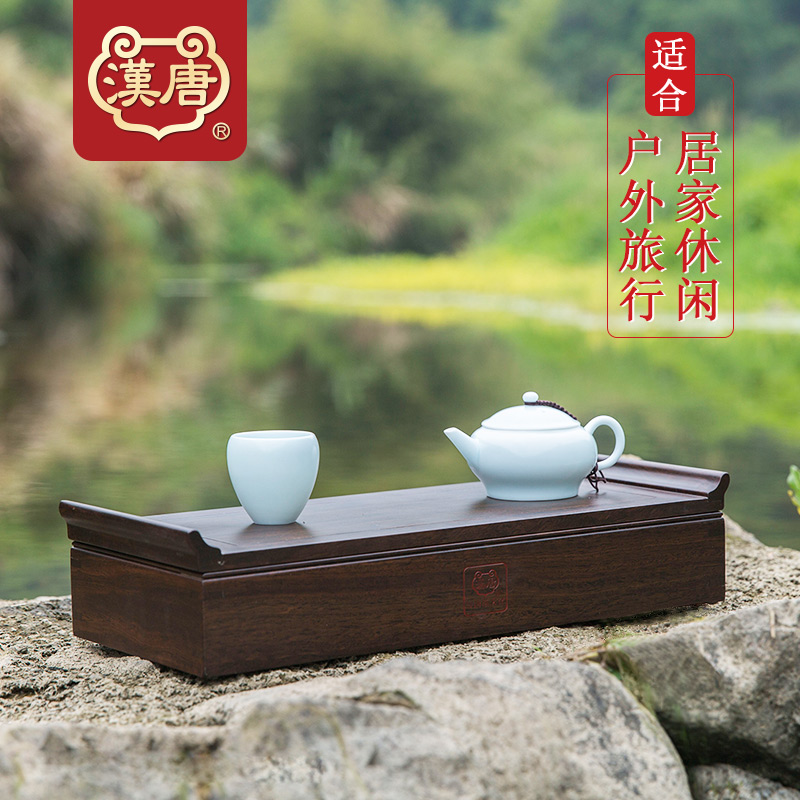 Han and tang dynasties dry tea tray saucer small tea table solid wood mini storage tray was easy portable travel tea set
