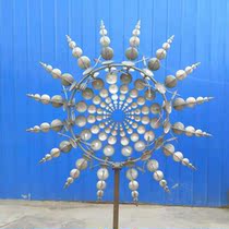 304 Stainless Steel Wind Sculpture Customized Stainless Steel Wind Sculpture Outdoor Sun Flower Signature Garden