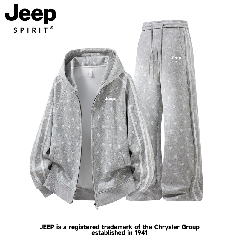 Jeep Star Sweatshirt and Sweatpants Set for Women 2026 New Autumn and Winter Petite Korean Style Super Cute Casual Sportswear Jeep Star Sweatshirt and Sweatpants Set for Women 2026 New Autumn and Winter Petite Korean Style Super Cute Casual Sportswear