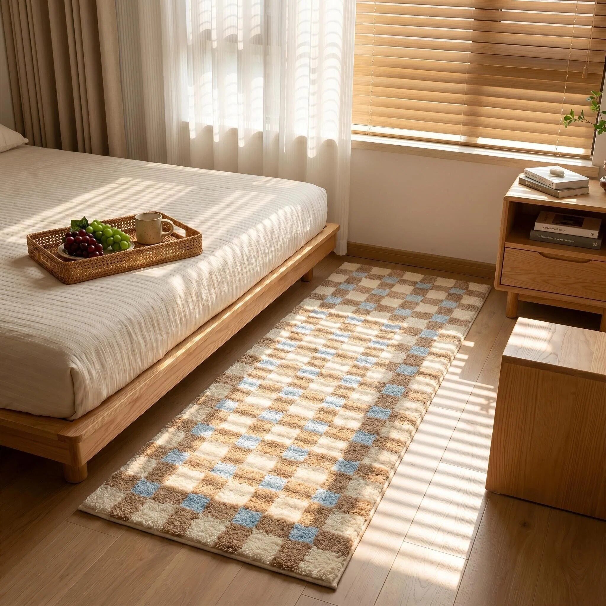 Ins style carpet bedroom bedside blanket home master bedroom bed front plush velvet foot pad room small carpet long strip floor mat
