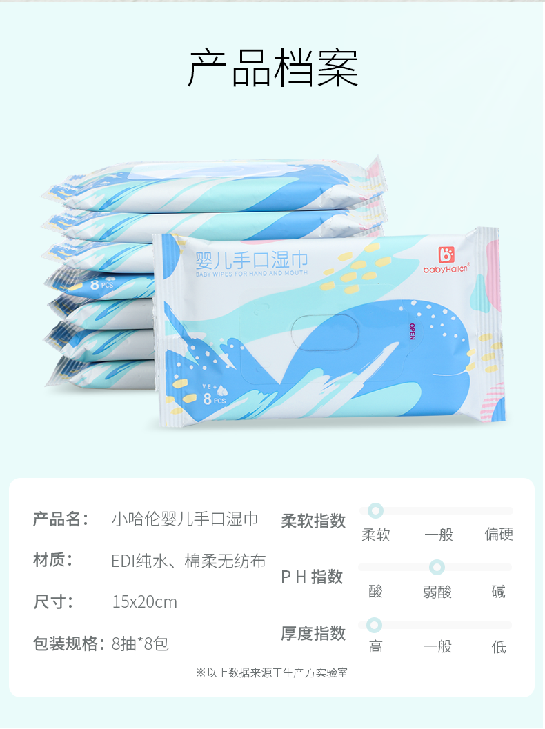 Khăn lau trẻ nhỏ Harlan cho trẻ sơ sinh tay đặc biệt Khăn lau ướt cầm tay sơ sinh 8 * 8 gói khan giay