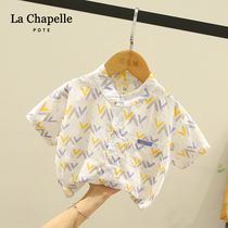 Lasciabel Boy Clothing Boy Short Sleeve Shirt Child Foreign Air Blouse 2022 Summer Dress New Baby Shirt