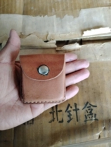 Old stock compass box electrician sundries storage box mini version pure cowhide mini waist bag