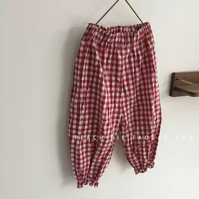 Clearance spot homemade spring and summer thin models A variety of styles girls and boys drawstring cotton bloomers