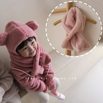  Clearance spot{Peach pie}Korean childrens clothing 2020 winter mens and womens childrens solid color wild comfortable scarf 84