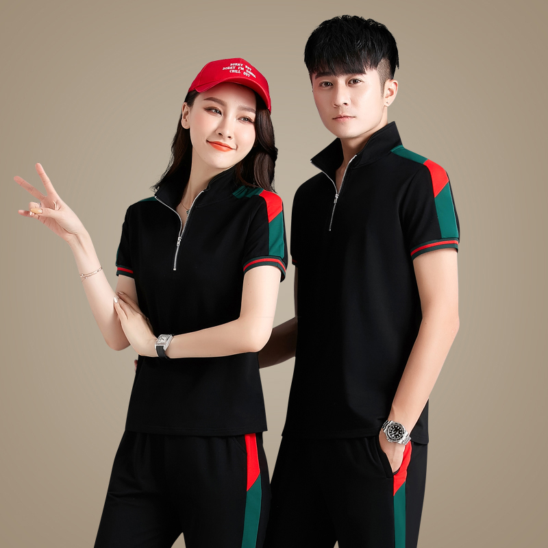 Couple's Sports Suit New Summer Outfit Men's Short-Sleeve Long Pants Women's Casual Running Wear Trendy Lightweight Two-Piece Set
