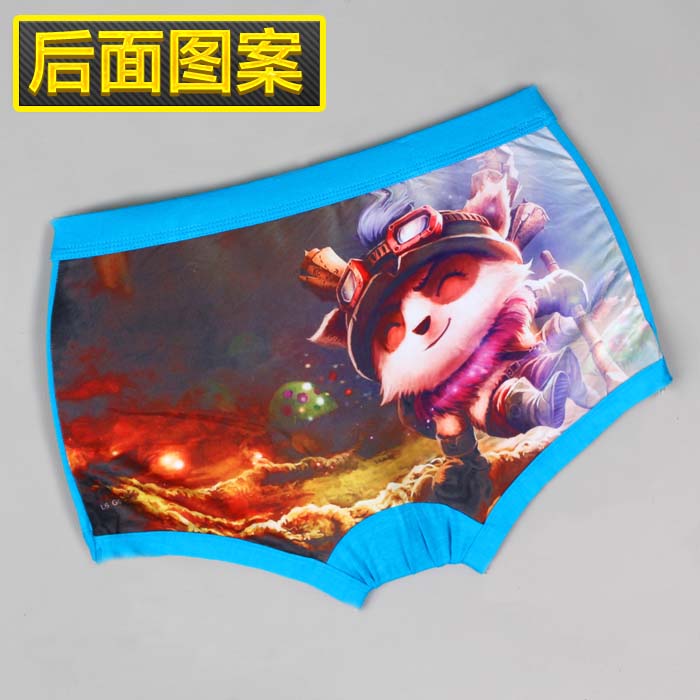 Summer mens lụa phẳng góc đồ lót bông băng sữa lụa 3D cartoon sauing trò chơi vua vinh quang anh hùng Zhao Yun cá tính