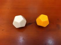 Large 12-sided blank glossy dice D12 light body color 24MM diameter multi-sided light board smooth dice