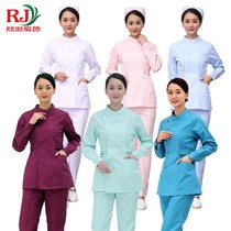 Nurse suit Long sleeve suit Female doctor winter dress Beauty salon Dental care clothing partial towel stand collar work clothes Hospital