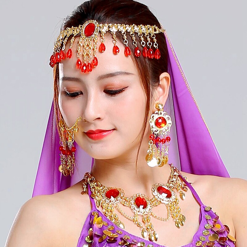 Indian Stage Table Performance Adult Children Accessories Ear Pendant Belly Leather Dance Ear ear Earrings Clip