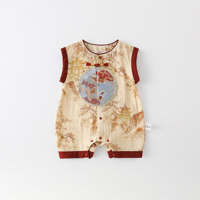 New Chinese-Style Baby Boy Summer Outfit, Infant Clothing for Summer, Full Moon, Hundred Days, and First Birthday Party Attire, Tang Suit, Gentleman's — 1