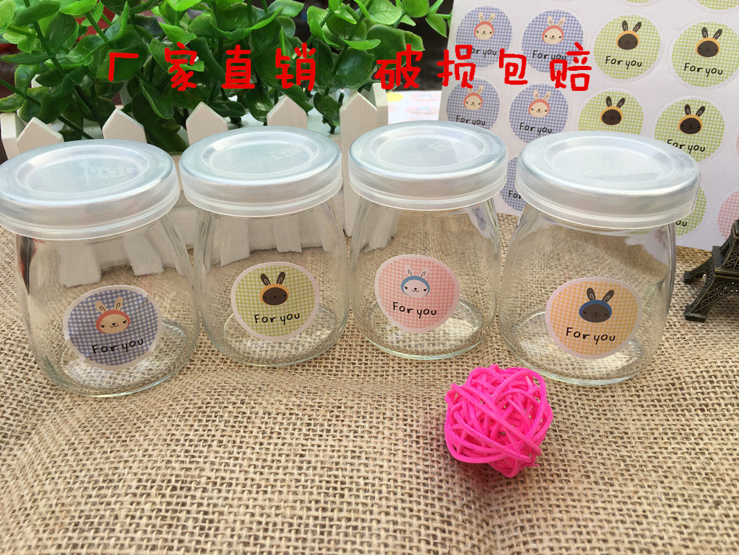 New products Heat-resistant yoghurt pudding bottle of milk pudding cup lead-free glass bottle 100 200ml baking mold