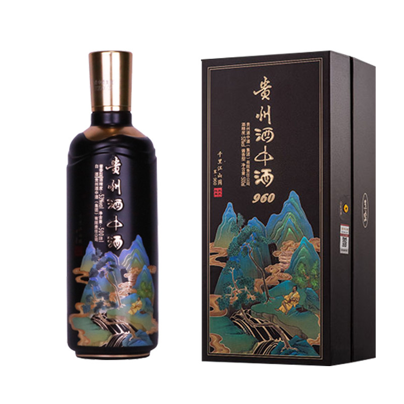 贵州酒中酒960酒中酒集团仁怀酱香陈酿53度纯粮食白酒500ml礼盒