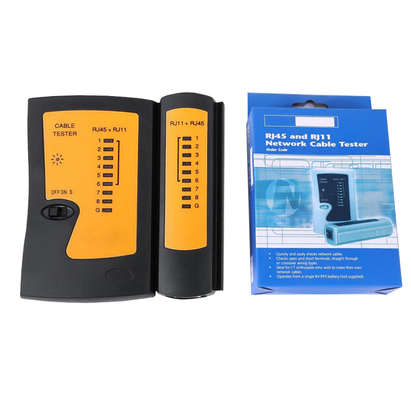 Black network tester Computer network cable dual-use multi-function telephone line Network line cable tester tool