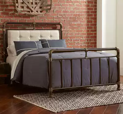 Retro wrought iron bed European-style adult iron bed frame Solid wood single bed double bed 1 2 meters 1 5 1 8 meters Children's bed