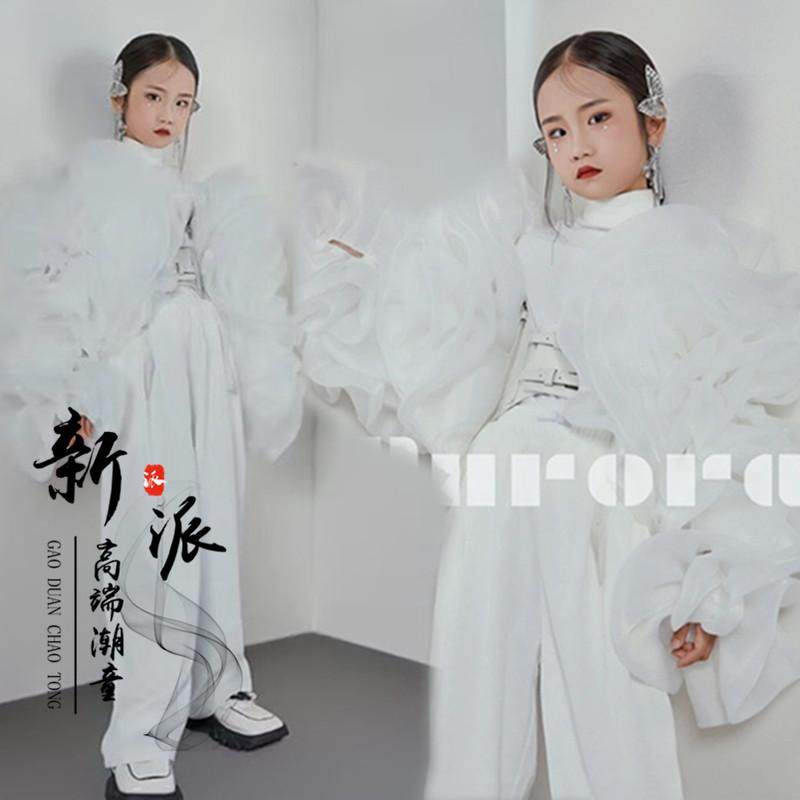 潮童舞台走秀儿童演出服少儿模特大赛战队潮服女童未来科技风服装