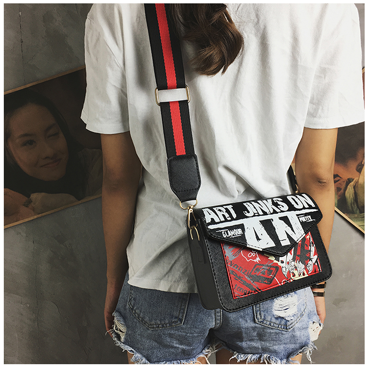 Bolso De Hombro Ancho Con Letras De Graffiti Nuevo Casual Coreano display picture 3