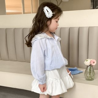 Girls sun protection clothes summer 2025 new baby girl summer children's clothing thin korean style light summer jacket