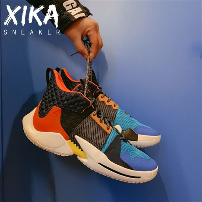 JORDAN Why Not ZER0.2 Wei Shao 2 giày bóng rổ nam màu đen và trắng bột BV6352-002-101 - Giày bóng rổ giày bóng rổ cao cấp